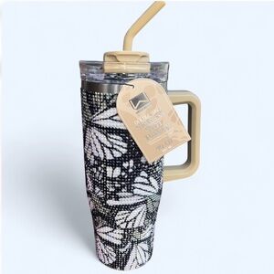 Wellness 40oz. Black and White Tumbler